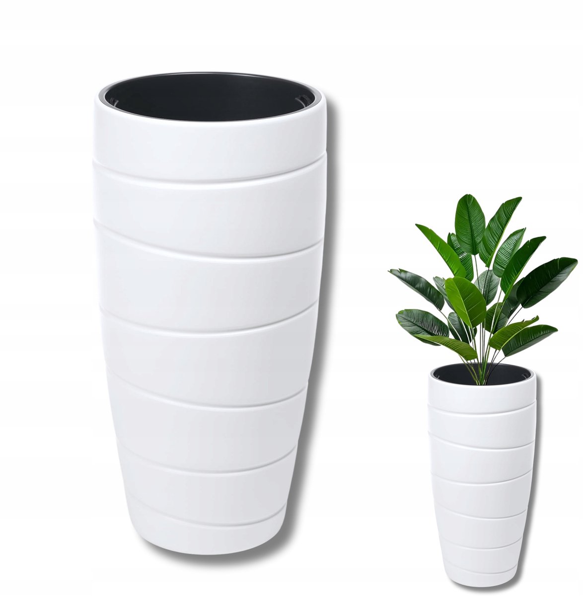 Lamela Passa Hoge Pot Wit Ø40cm H78cm - Duurzaam Kunststof