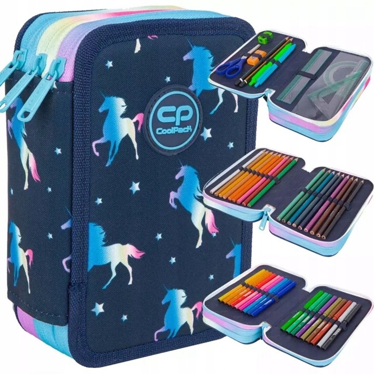 CoolPack Pennenbak Jumper3 Eenhoorn Drievoudig met Wooling