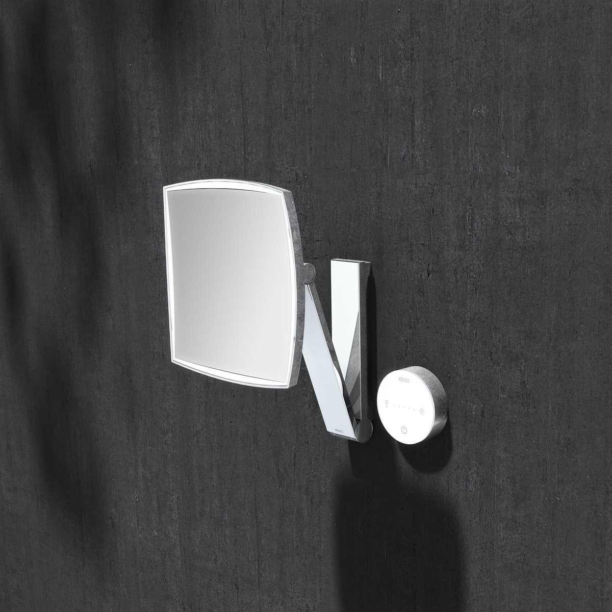 Keuco Make-up spiegels - Make-up spiegel met LED verlichting, wandbevestiging, chroom 17613019002 Verchroomd