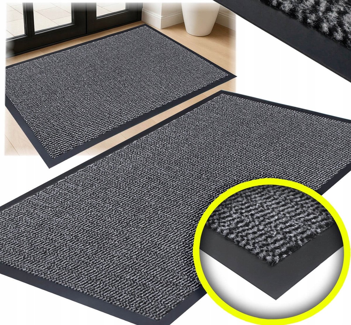 Buitenmat Deurmat 120x180 cm - Antisliprubber & Vuilafhoudend