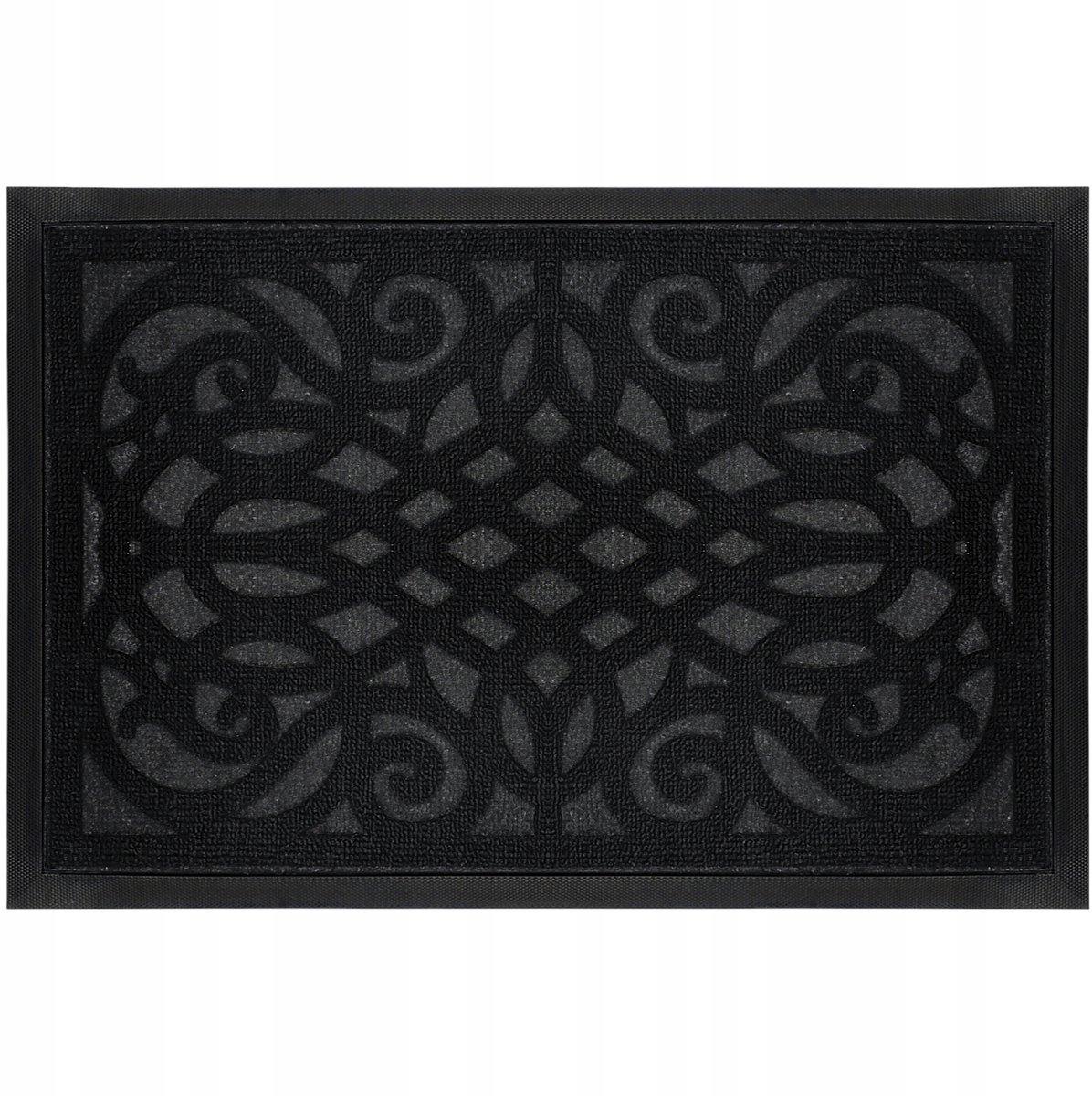 Antislip Buitenmat Deurmat 45x75 cm - Rubber & Polypropyleen - Zwart