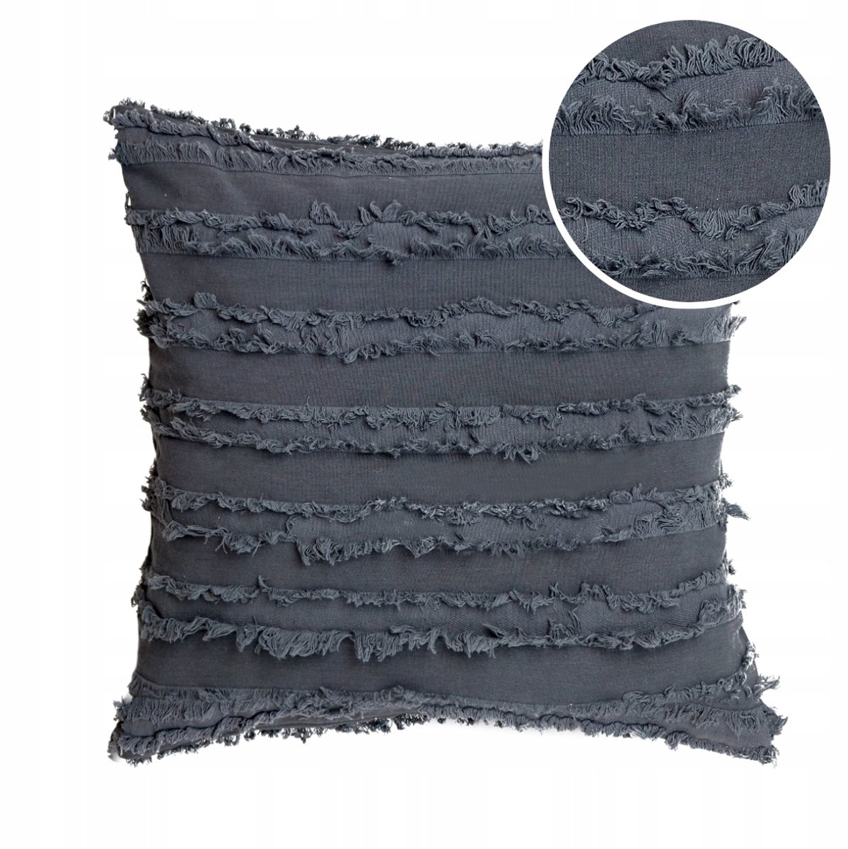 Decoratieve Kussenhoes 45x45cm Boho Katoen met Franje - Grijs
