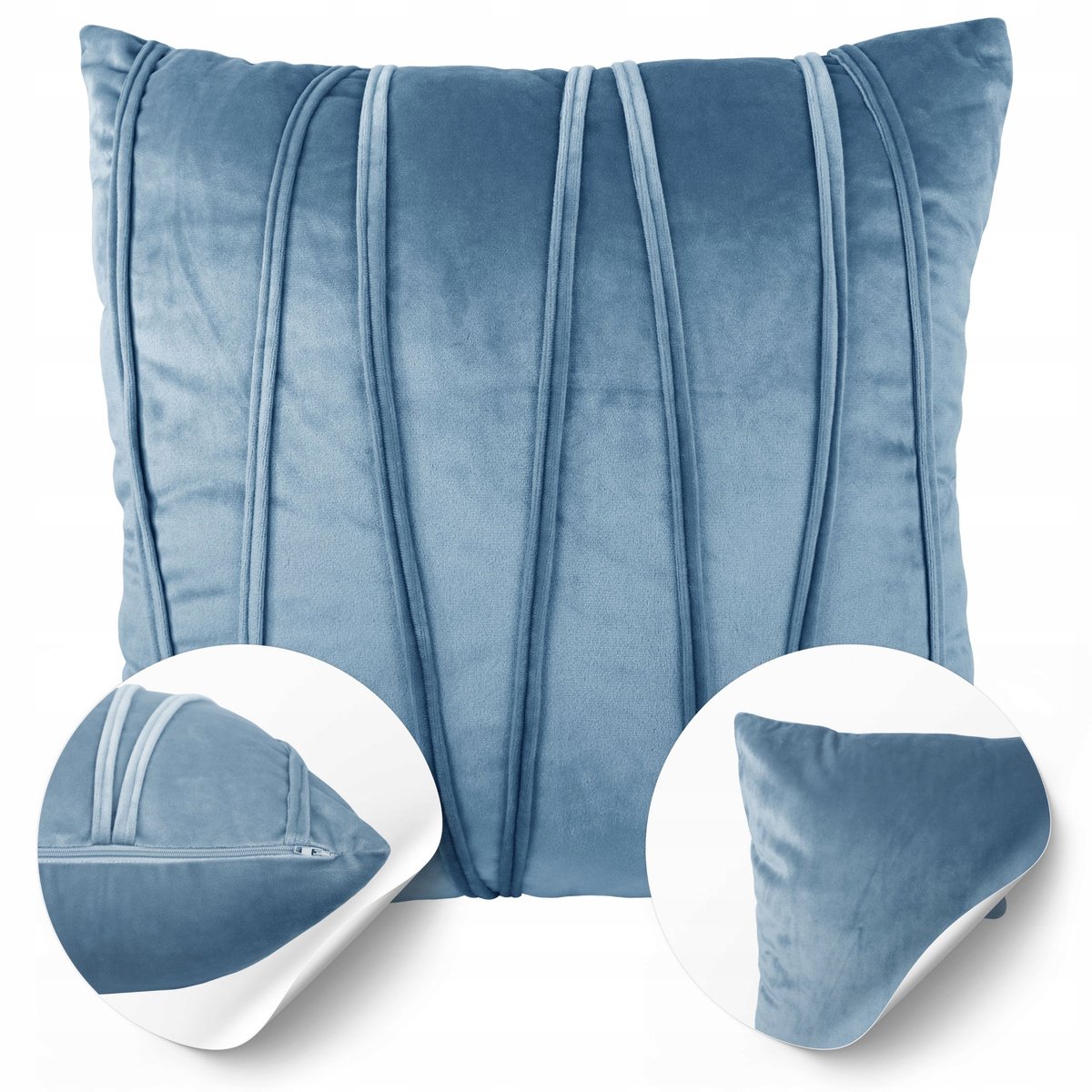 Nieuw Blauw Fluwelen Kussenhoes Montreal 45x45cm Glamour Stijl