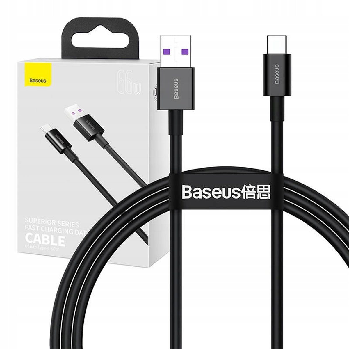 Baseus Superior USB-C-kabel 66W, 1m, Zwart
