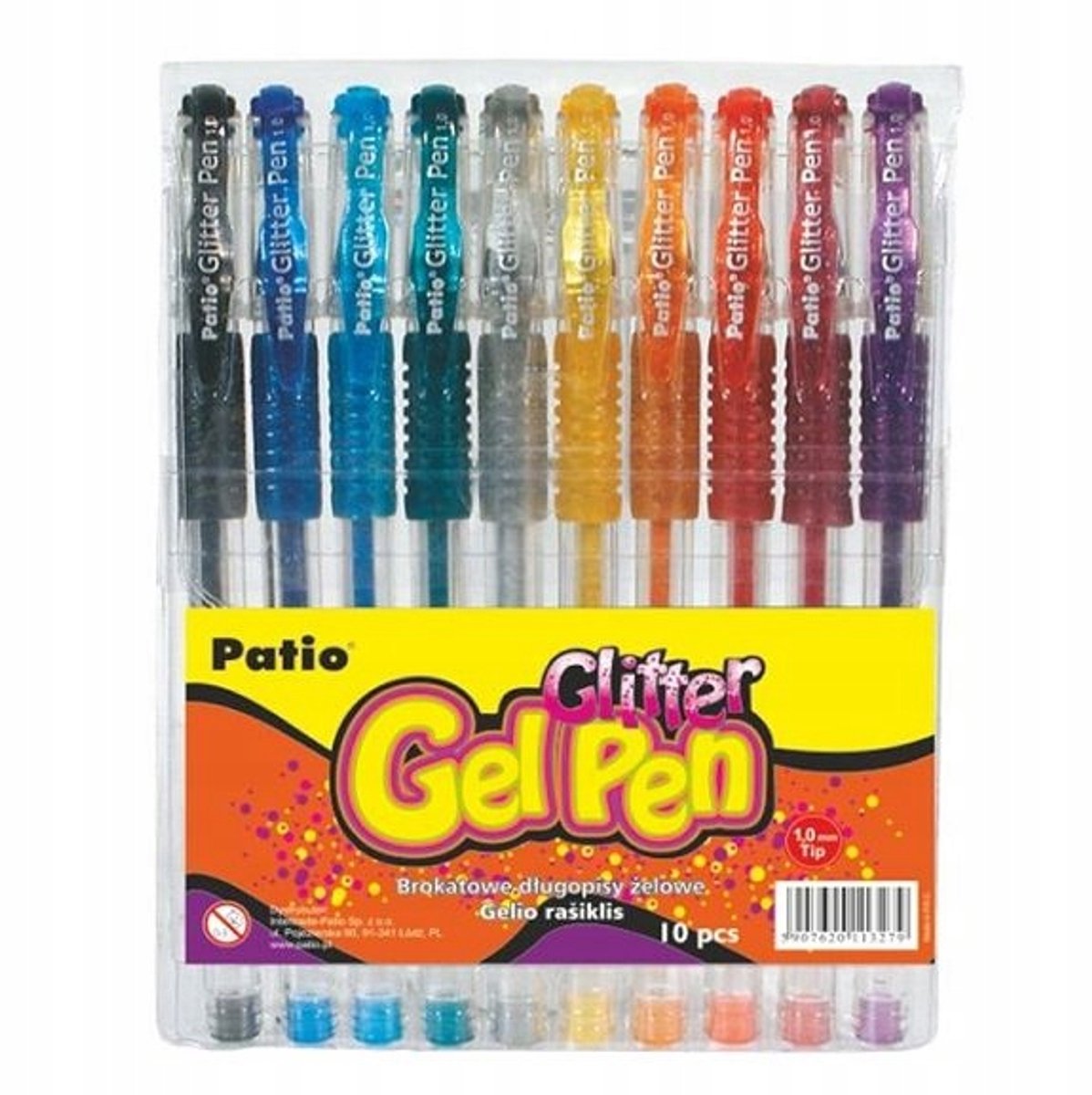 Patio Gelpennen 10 Kleuren Glitter - 1,0 mm Punt