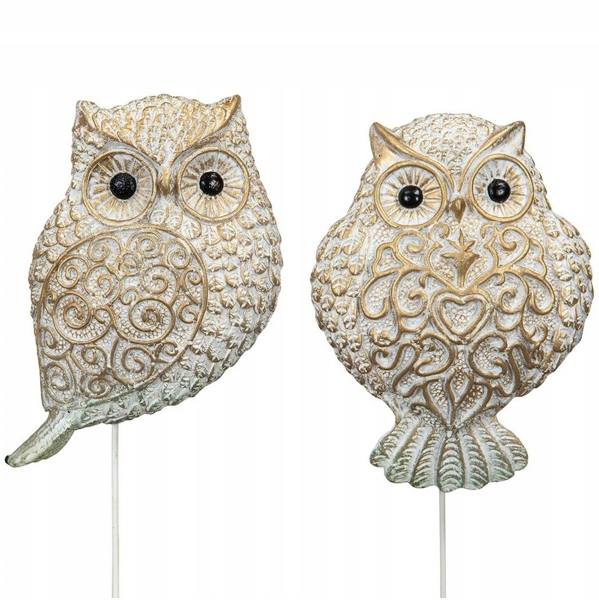 Decoratieve Uilen voor Potten - 2 stuks - Scandinavische Stijl