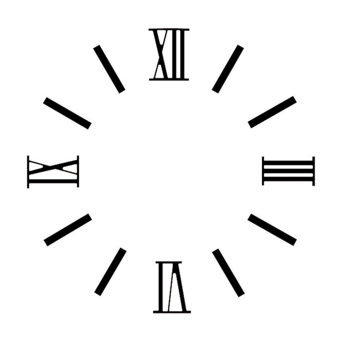 Cijferset Romeinse cijfers-staven messing zwart L=20
