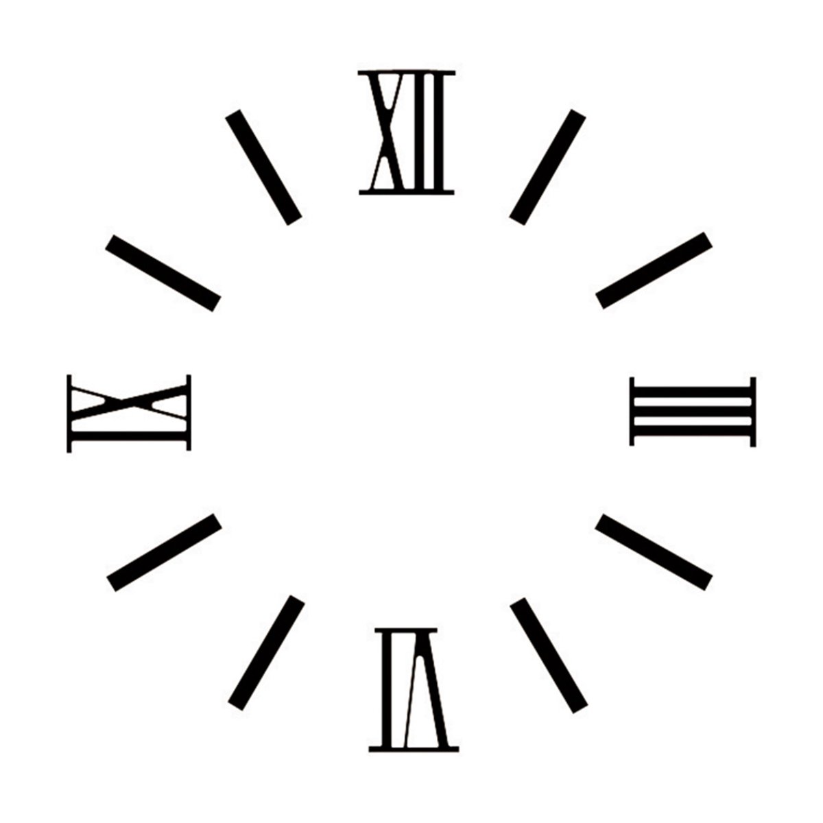 Cijferset Romeinse cijfers-staven messing zwart L=15