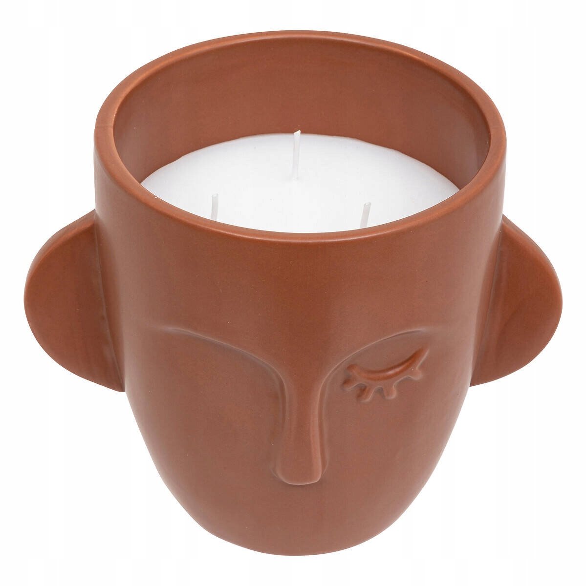 Atmosphera Créateur d'intérieur® Geurkaars Maya - Decoratieve Gezichtskaars, 17.5cm, 3 lonten Terracotta