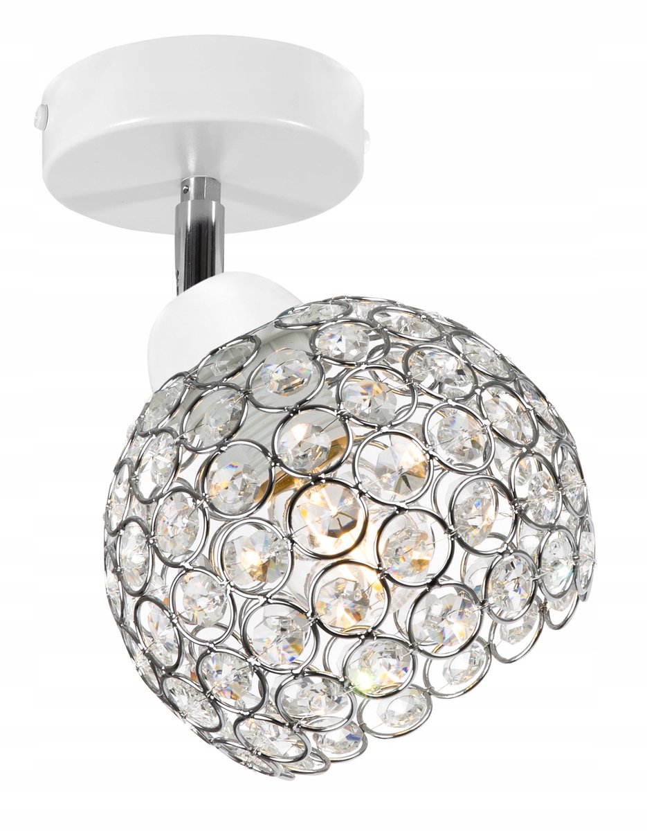 Glamour Plafond Lamp Crystal met Kristallen en Chroom - E27