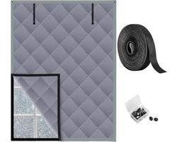 Thermische Isolatie voor Ramen - Thermische isolatie raambekleding - Raamisolatie Vermindert Kou en Warmte - 47*63 inch - Waterdicht en slijtvast - wordt geleverd met klittenband en 20 punaises - Hoogwaardig Oxford-doek en vulling van katoen