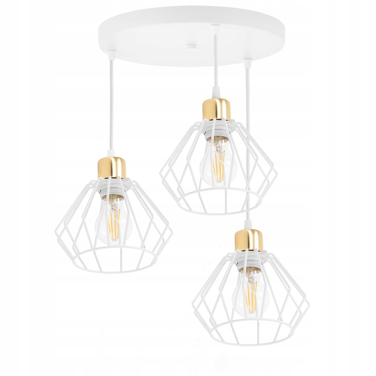Hanglamp Plafondlamp LED Draad Wit Goud E27 Loft Stijl