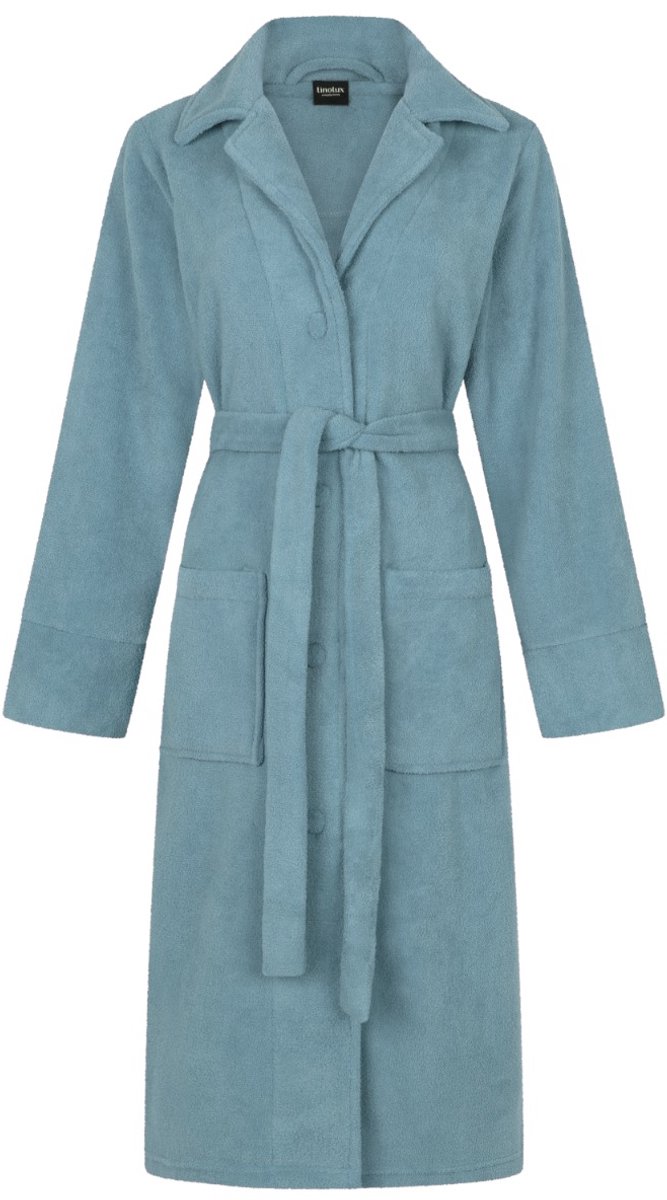 Linolux Fleece Vita Dames fleece badjas - Mineraalblauw Mineral