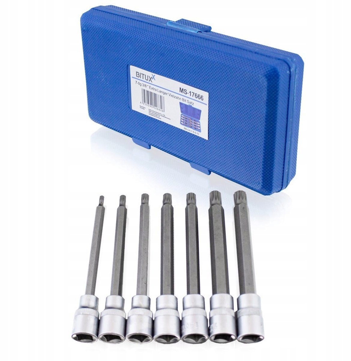 XZN Spline Dopsleutelset 3/8" M4-M10 110mm - 7 Stuks