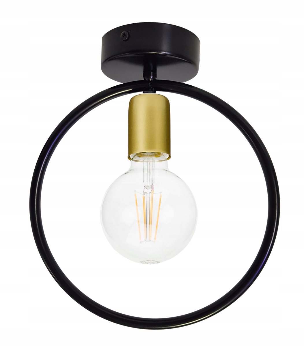 Zwarte Plafondlamp E27 Zwart Goud - Stijlvolle Verlichting