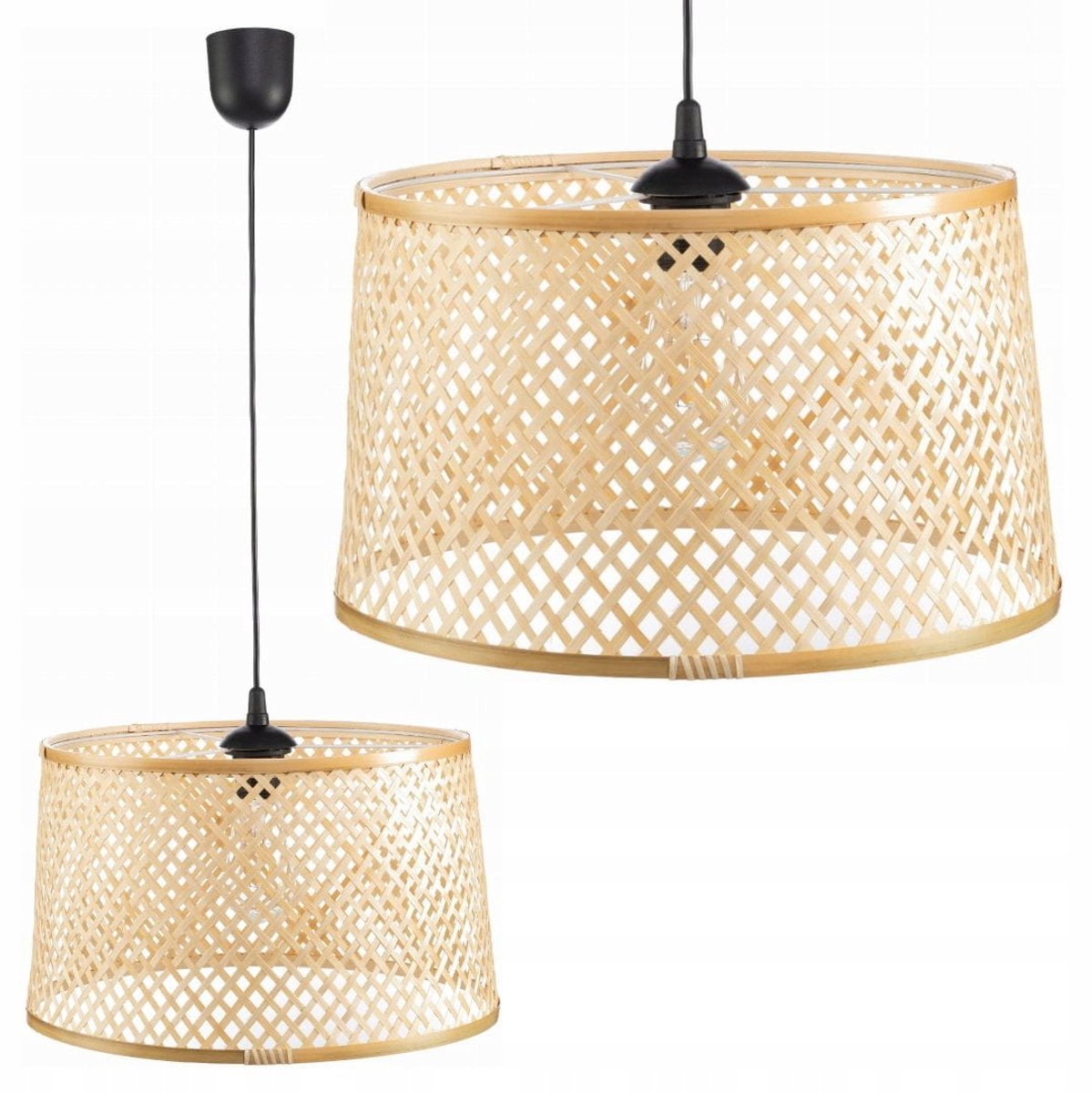 BOHO Bamboe Hanglamp Cilinder TH2B 35cm - Natuurlijk en Stijlvol