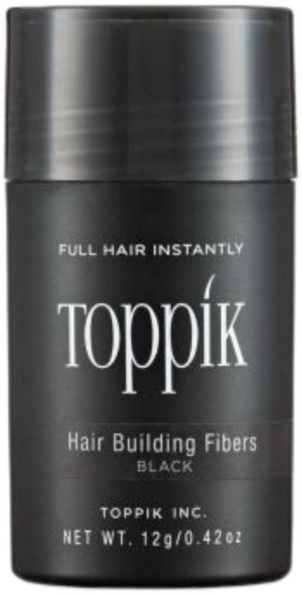 Toppik Hair Building Fibers Zwart - 12 gram - Cosmetische Haarverdikker - Verbergt haaruitval - Direct voller haar