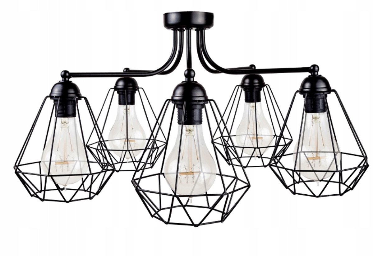 Hanglamp Metaal Zwart Druip Design E27 5x60W