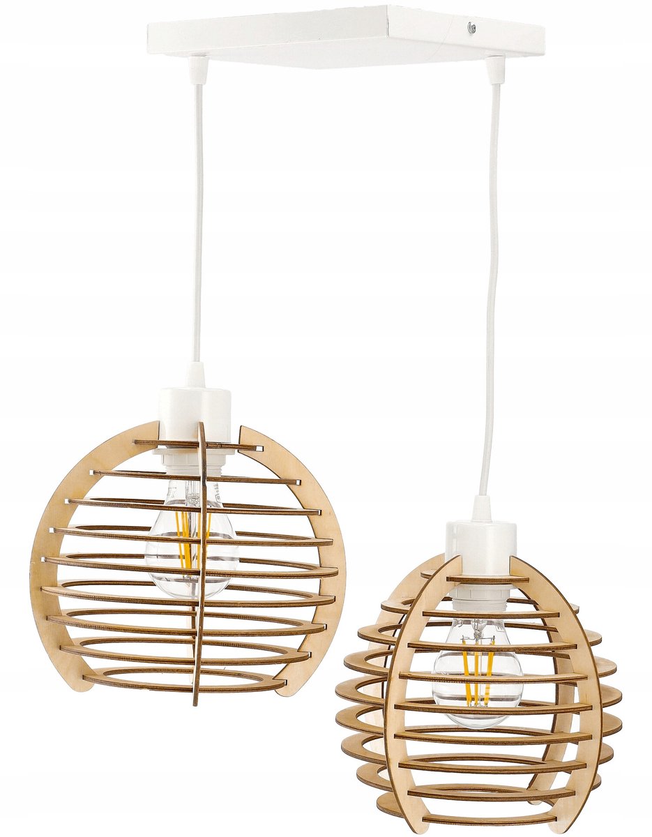 Houten Hanglamp Industriële Stijl - E27 Fitting