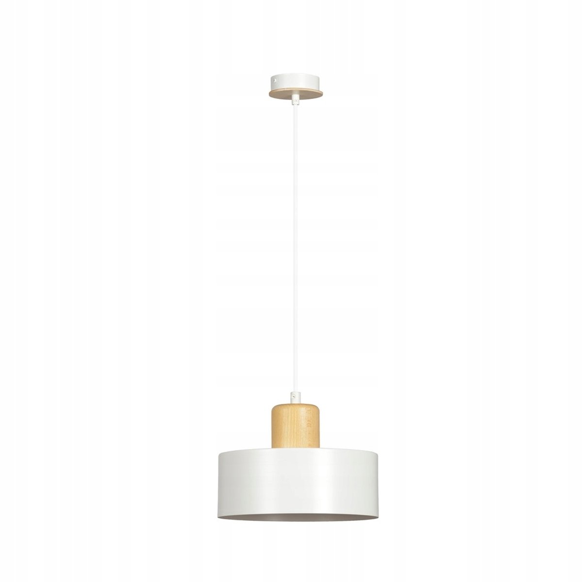 Emibig TORIN 1 hanglamp wit E27 15W staal hout Scandinavisch design