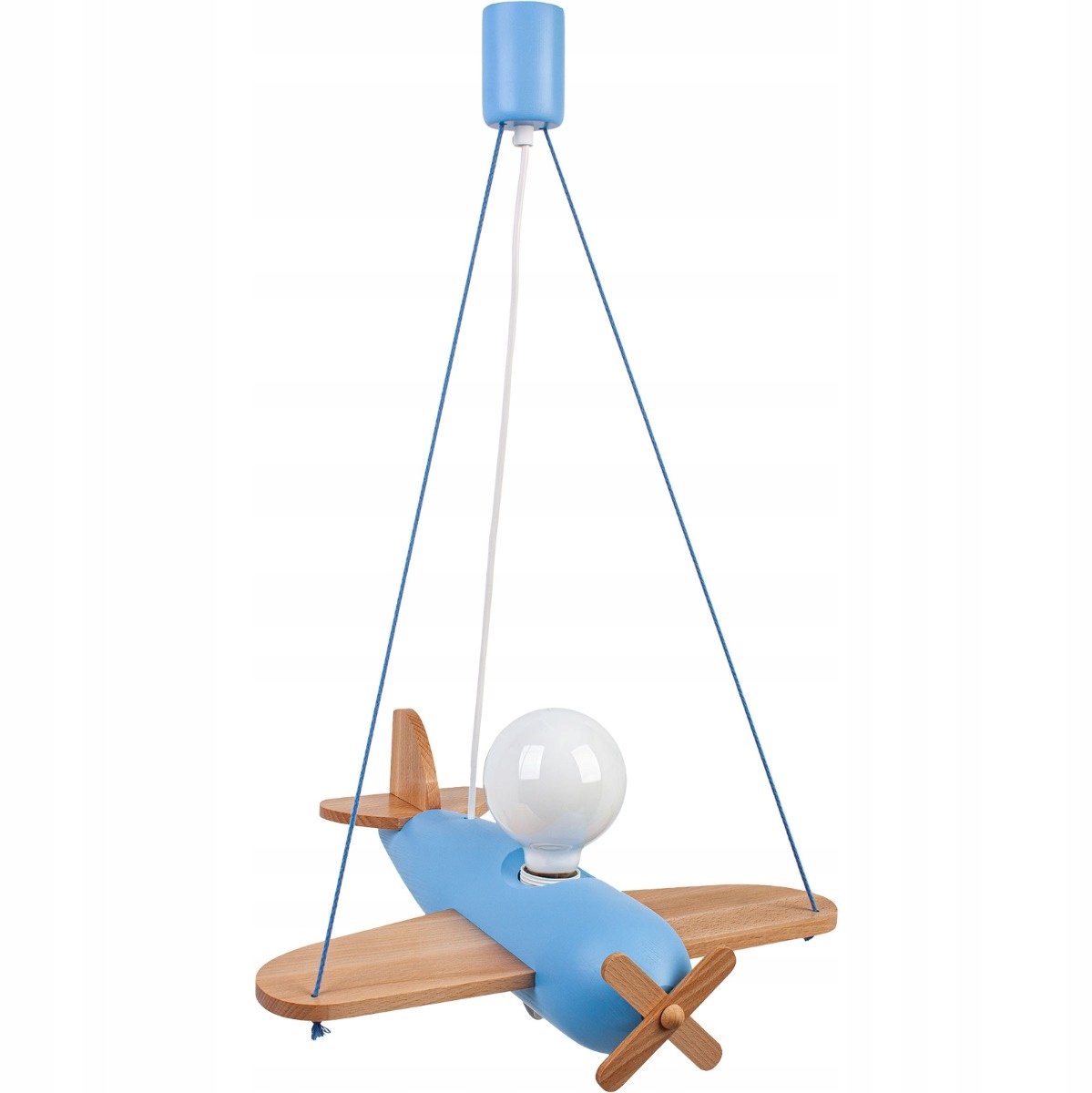 Hellux Clipper Hanglamp Blauw Hout E27 70cm