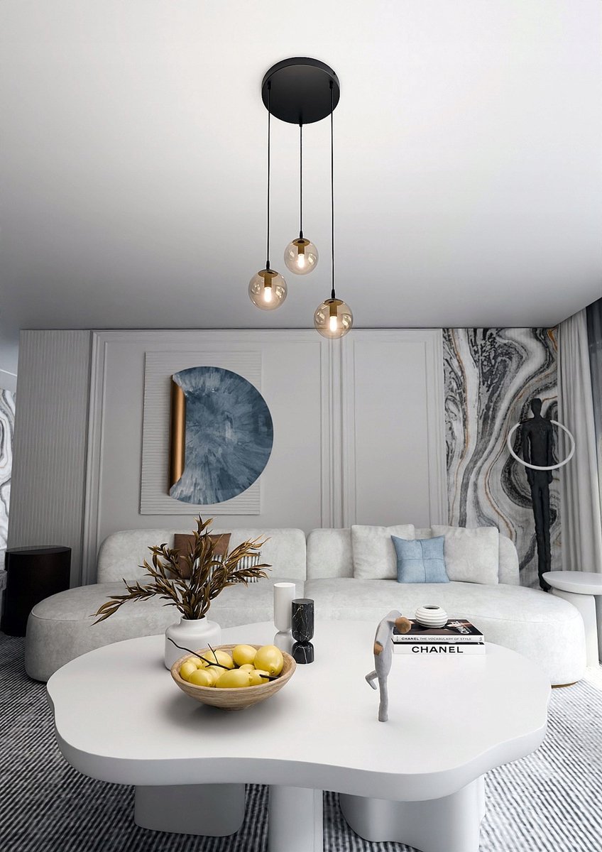 Emibig COSMO 3 BL Hanglamp - Dicht en Honingglas, E14