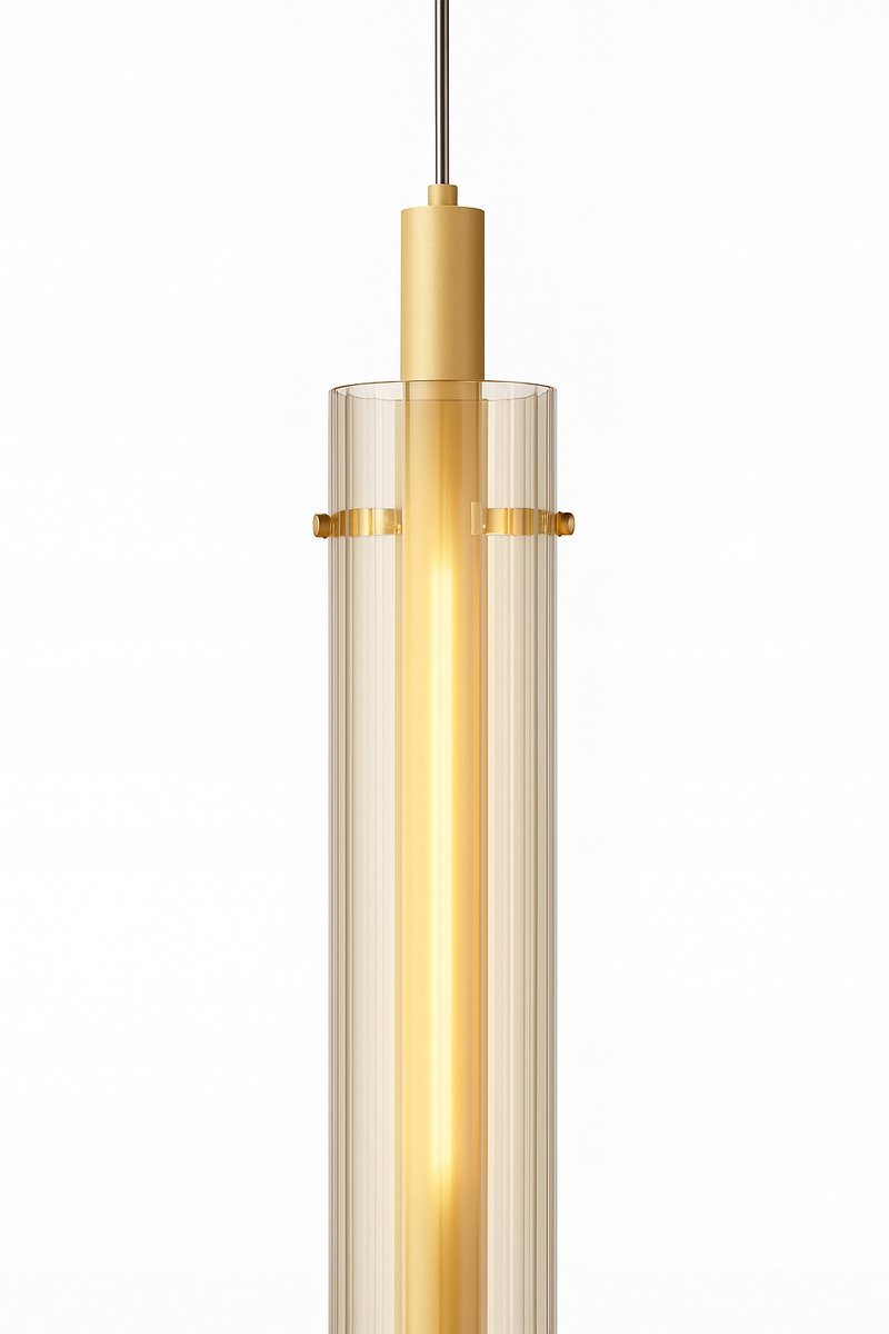 Selena Goud - Moderne Hanglamp Cilinder met Glazen Kap