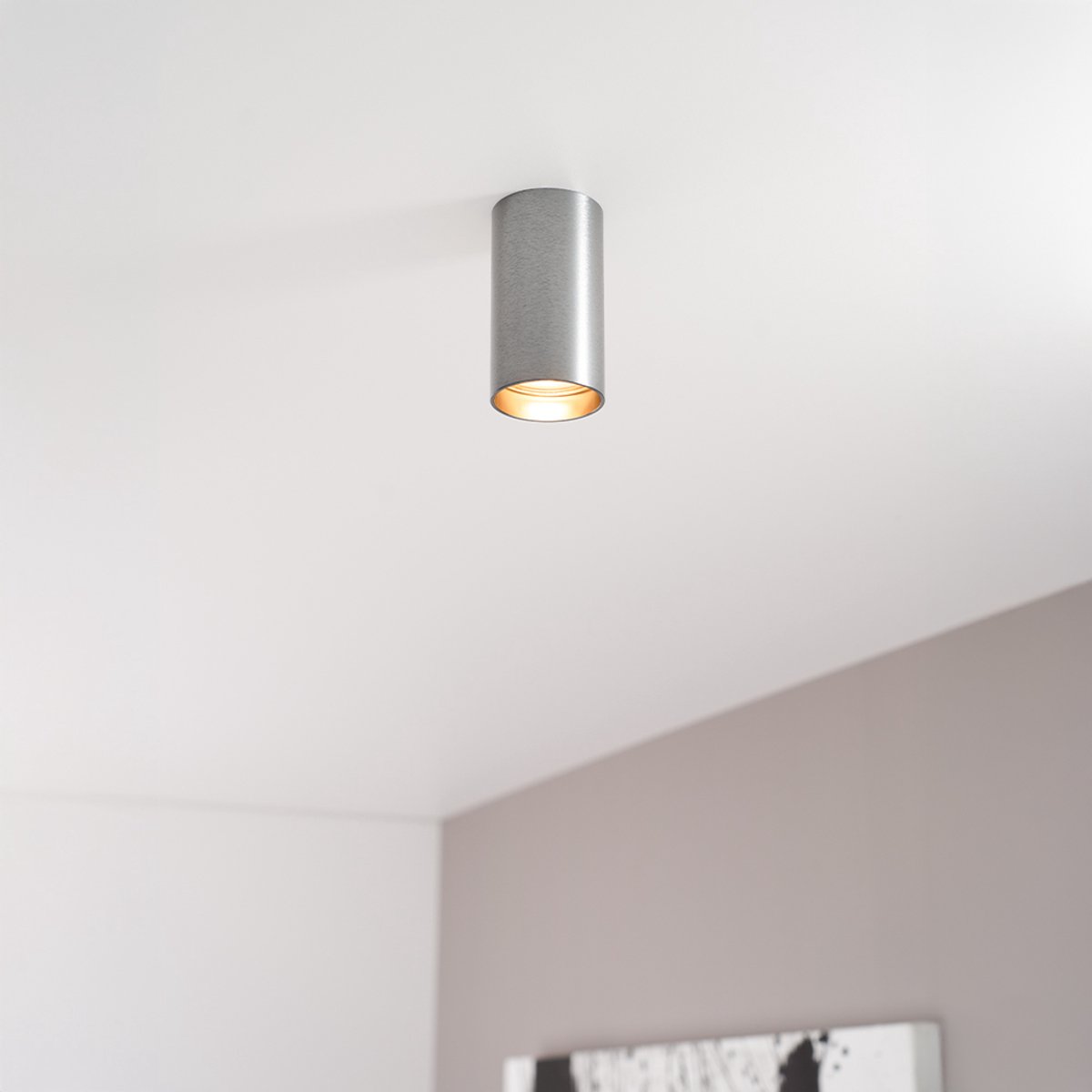 Canopus fero s by LUSENZ - Cilindervormige opbouwspot in geborsteld gunmetal grijs
