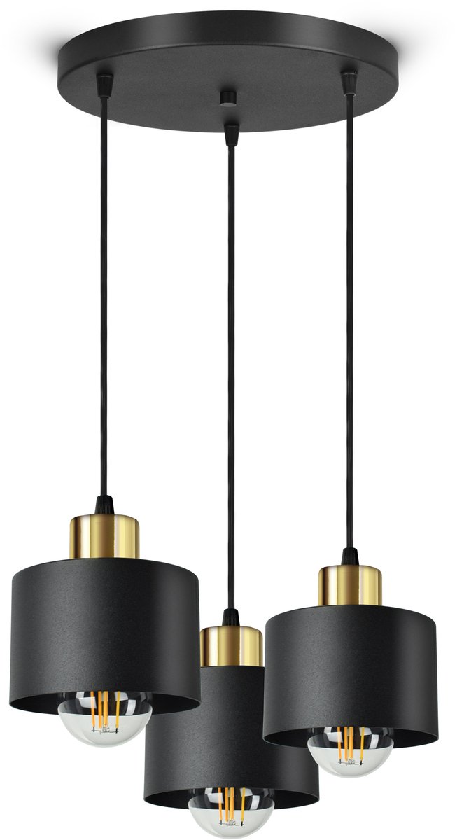 Klassieke Plafondlamp EZ3 LED Zwart Goud E27