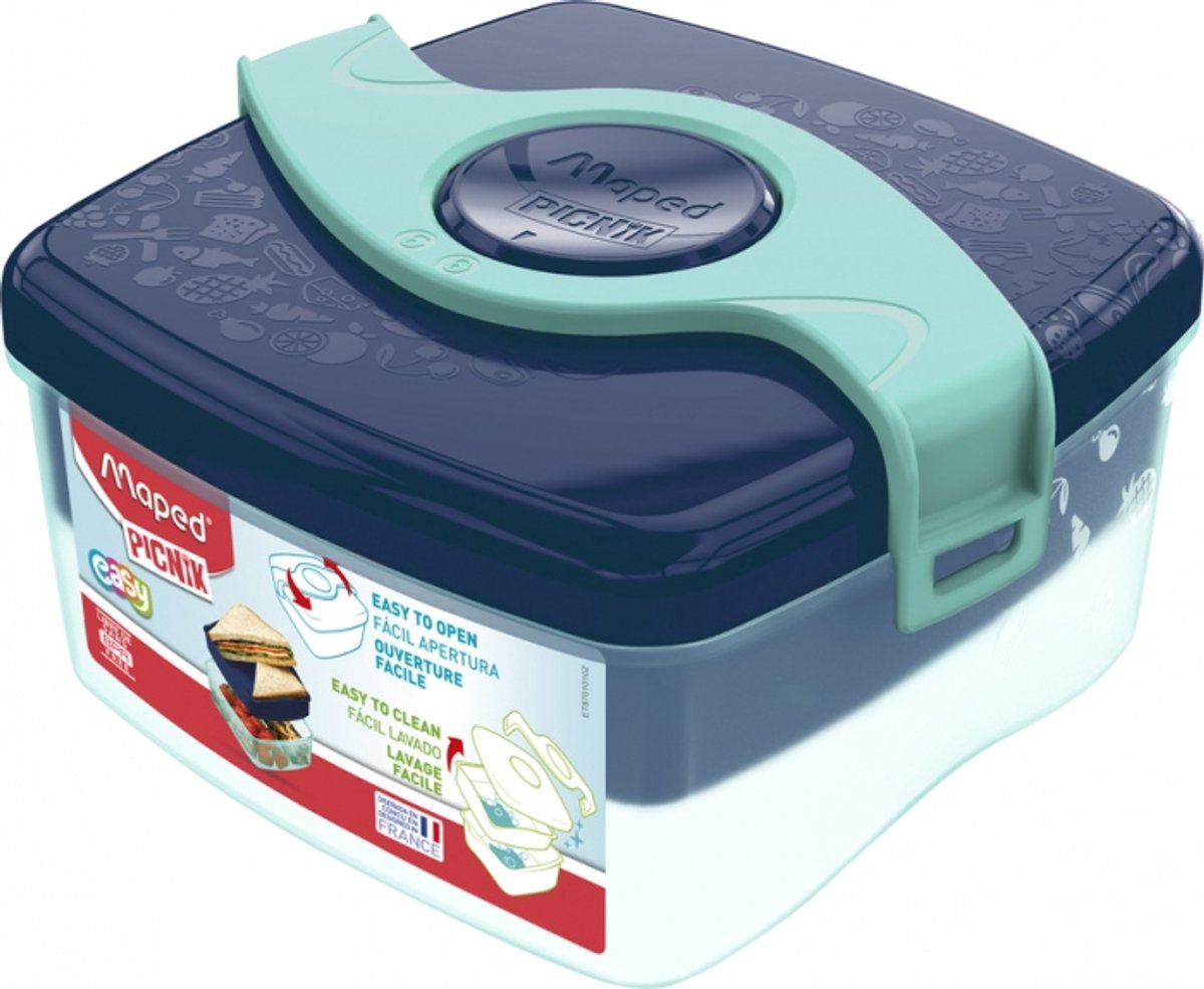 Lunchbox 1400ml Blauw-Turquoise - Ideaal voor School en Werk