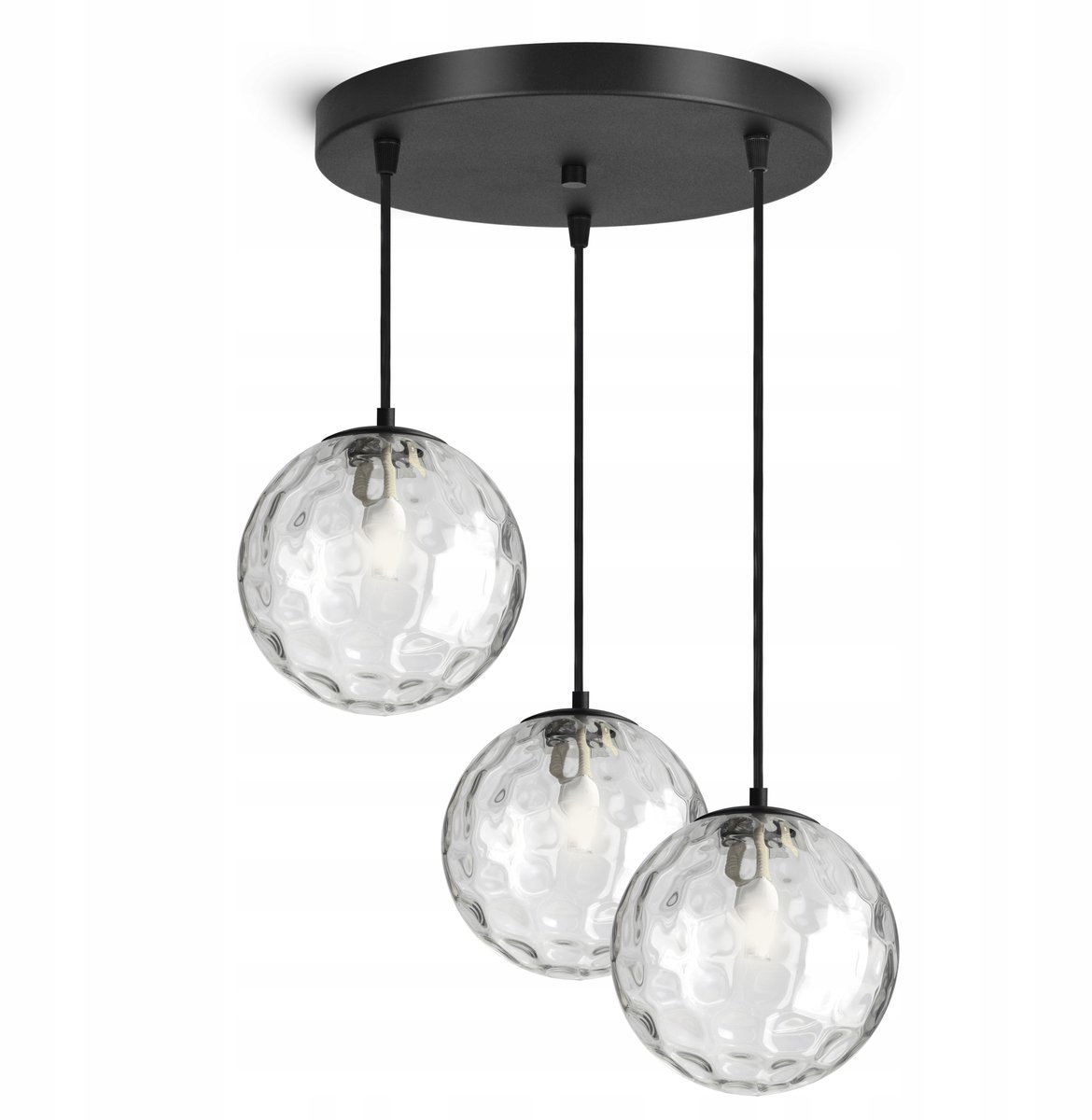 Hanglamp met 3 Transparante Glazen Bollen - Modern Design voor Eettafel