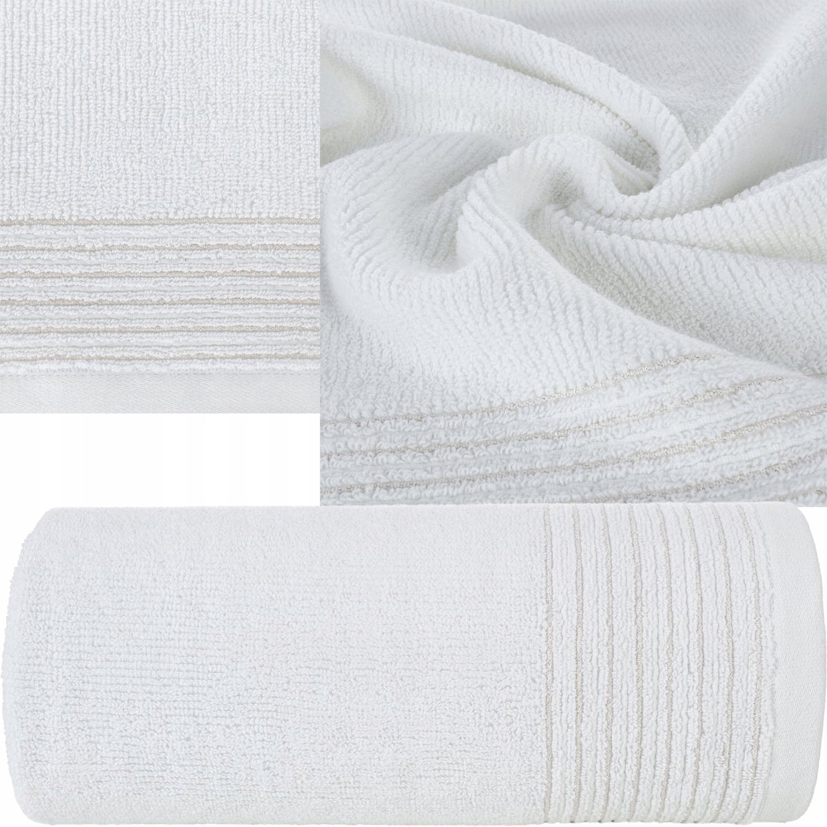 Luxe Katoenen Badhanddoek 70x140 cm 500 gsm Wit met Boord