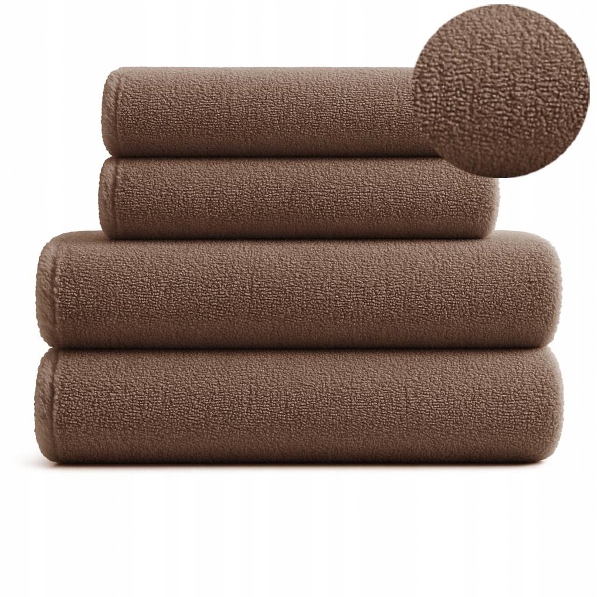 Koney Badhanddoeken Set 4 Stuks Katoen Taupe 50x90cm & 70x140cm