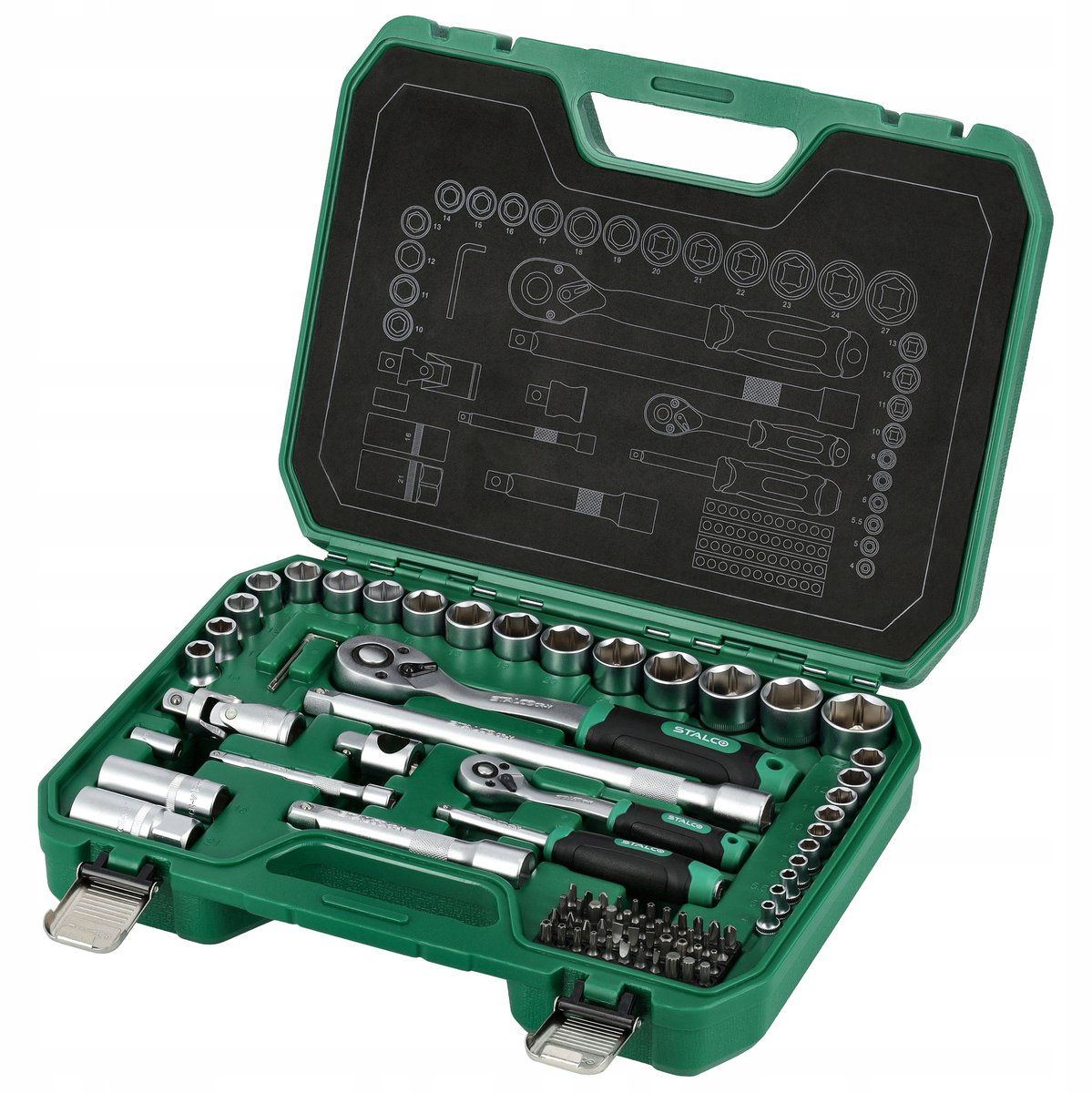 84-delige Doppenkist Set 1/2" & 1/4" - Gereedschapskoffer