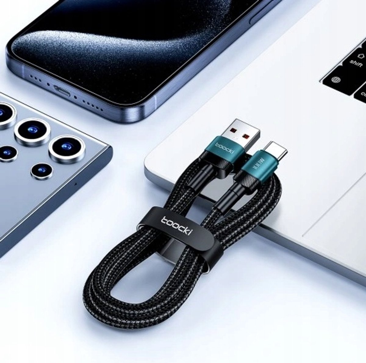 Image of Toocki USB-A naar USB-C Kabel 2m 100W QC 6A Snel Opladen