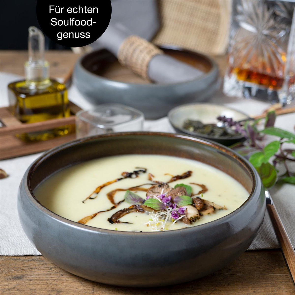 Moritz & Moritz SOLID 4-delige dessertschaaltenset voor 4 personen beige