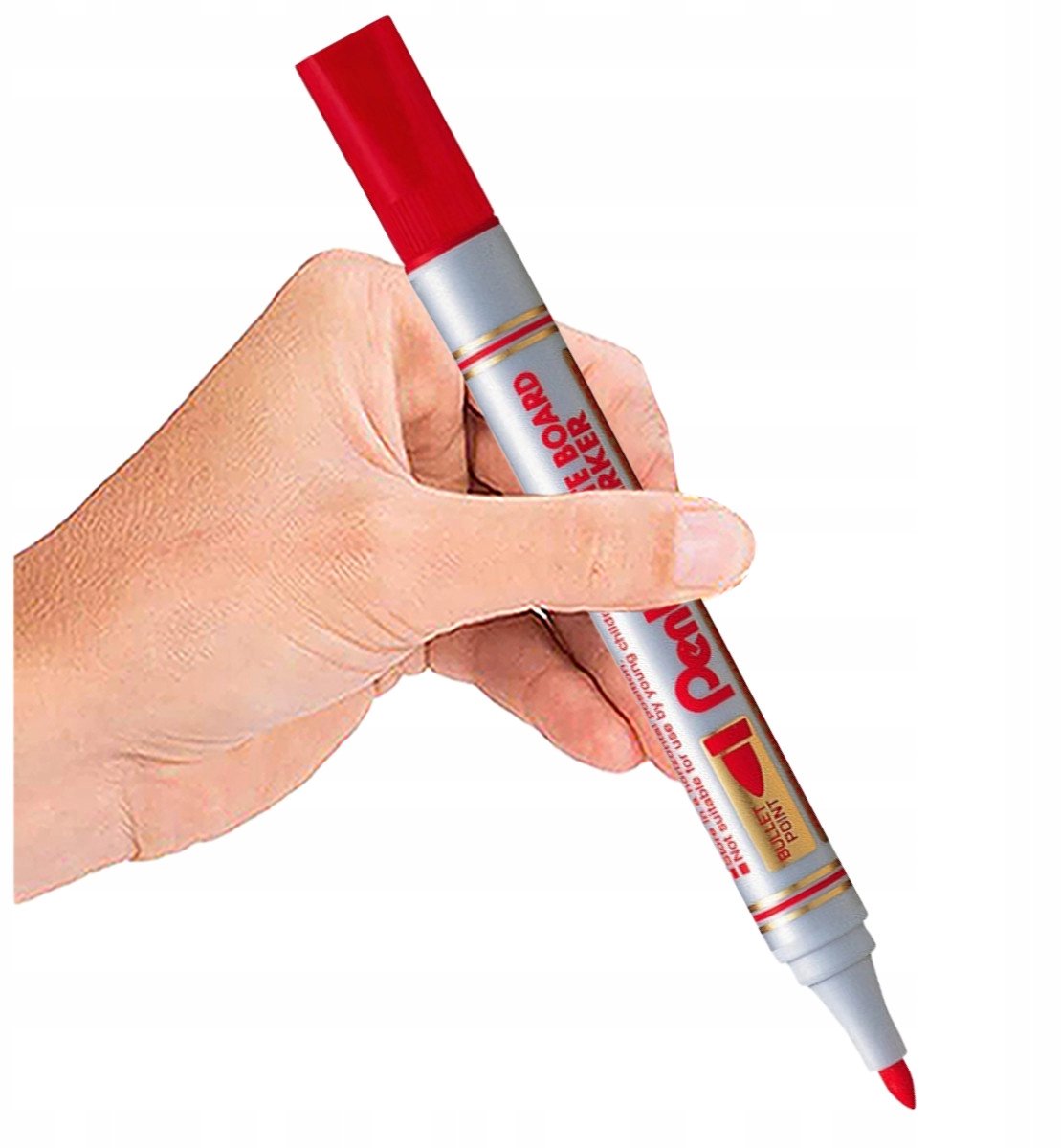 Pentel Rode Viltstift voor Whiteboard - Dun, Vlekkeloos Wissen