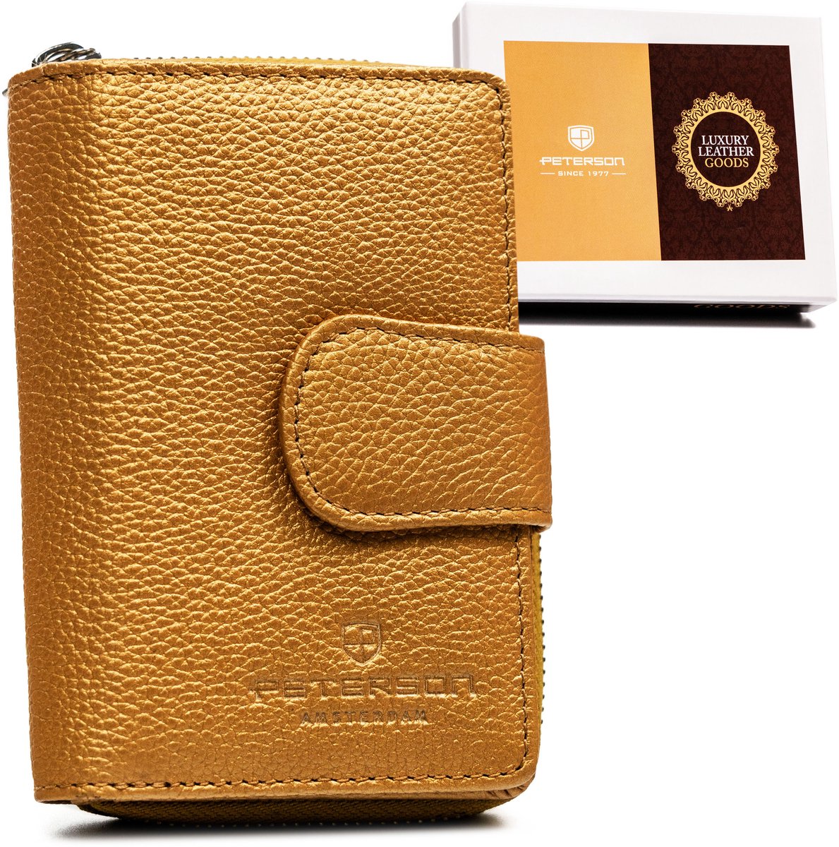 Leren portemonnee PTN 76115-SD-4233 Goud
