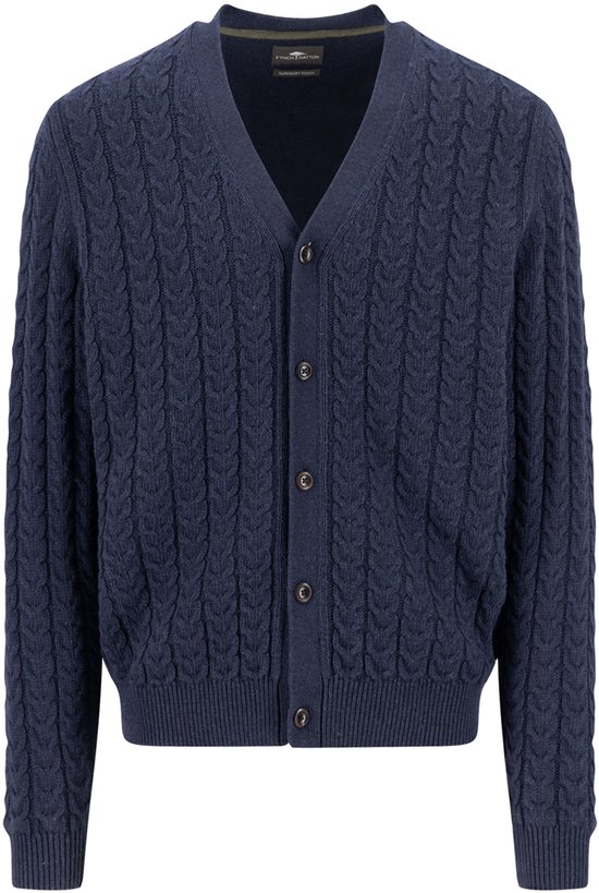 Fynch-Hatton - Gilet tricoté - Homme - XL - Blauw - Katoen - 1511-602