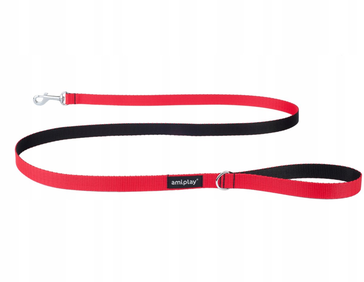 Amiplay Twist Hondenlijn Rood 150cm M - Duurzaam & Stijlvol
