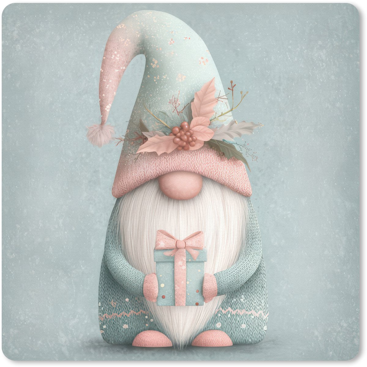 Muismat 20x20 cm - Mousepad Kerstgnome - Cadeau - Groen - Muismatten