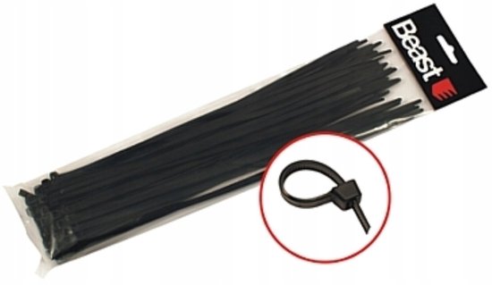 Bundelbandjes zwart 9,0x530 mm - 100 stuks