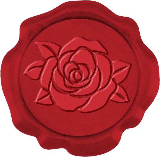 CRASPIRE 50pcs Rose Self Adhesive Wax Seal Stickers Hot Pink Flower