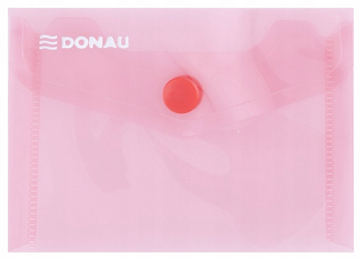 Donau A7 Kaart met Drukknop, 180 micron, PP, Rood