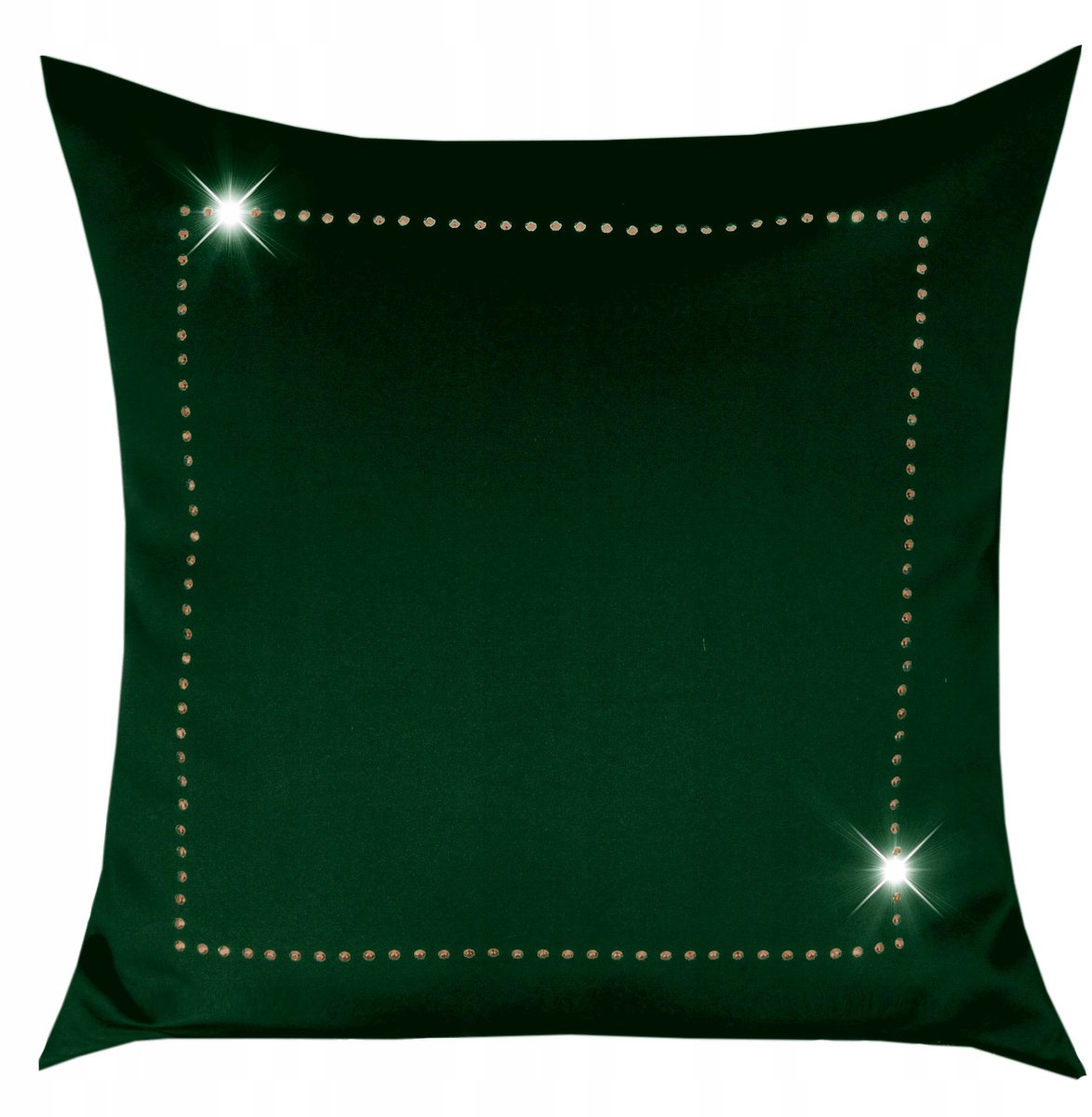 Glamour Sierkussenhoes 45x45cm Donkergroen met Gouden Details