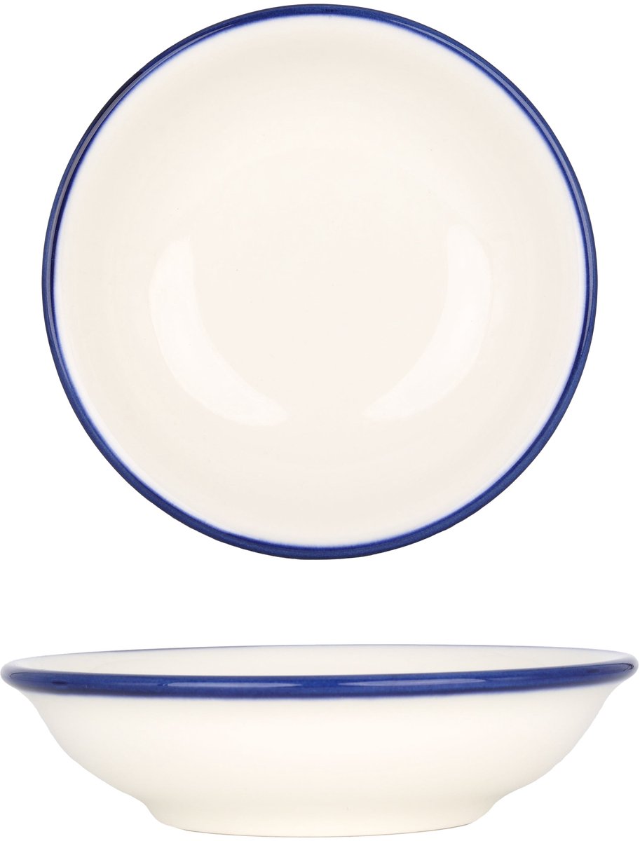 Bonna Serveerschaal - Linea Blue - Porselein - 15 cm (330cc) - set van 2