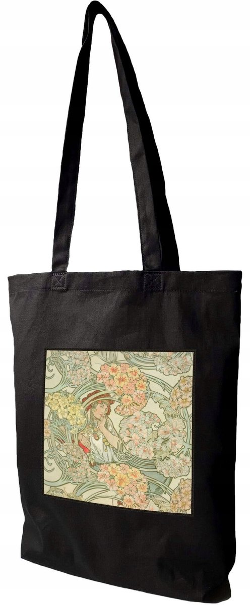 Shopper Heap Alfons Mucha Taal van Bloemen - Katoen