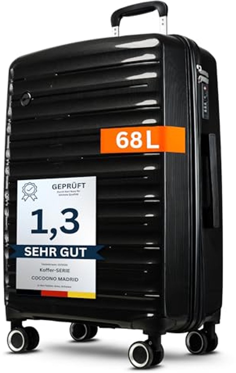 Handbagagekoffer voor Ryanair met TSA-slot - Ultralichte Hardshell Koffer 55 x 40 x 20 cm