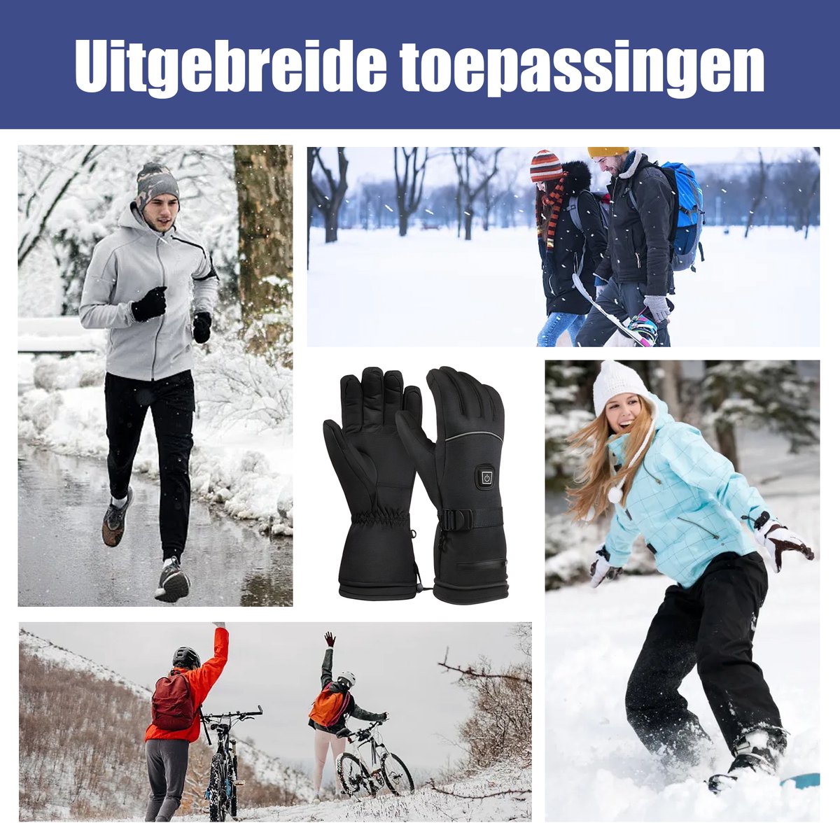QTTVBTNA - Verwarmde handschoenen - Slimme Elektrische Handschoenen - Volledige Vingers & Handrug Verwarming - Waterdicht - Touchscreen - Outdoor winter bescherming - Zwart - L - 1 Paar — cadeau in Sport & Outdoor - foto 5