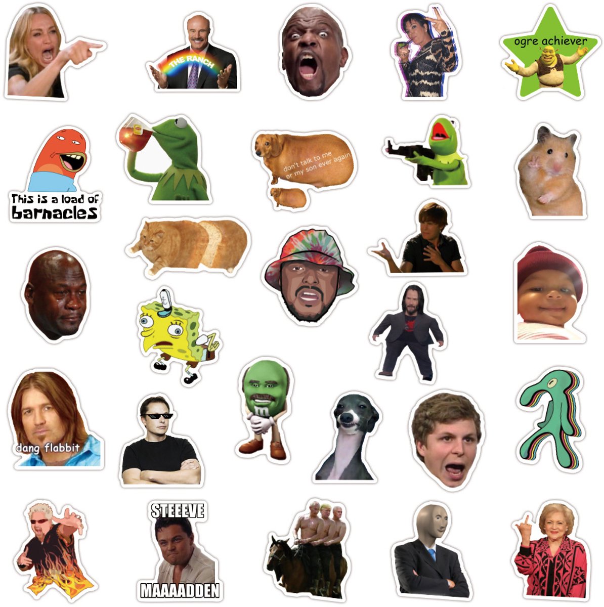 50x Meme stickers - Grappige stickerset - Laptopstickers - Bullet journal - Decoratie - Jonyx